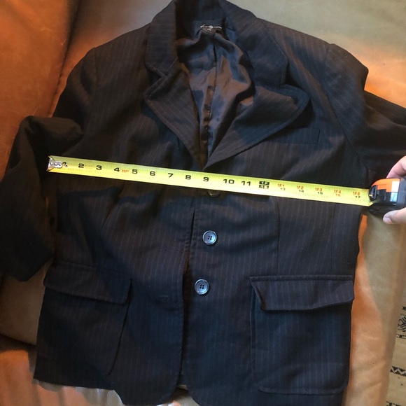 Pinstripe blazer 3/4 sleeve w buttons and pockets - Picture 5 of 9